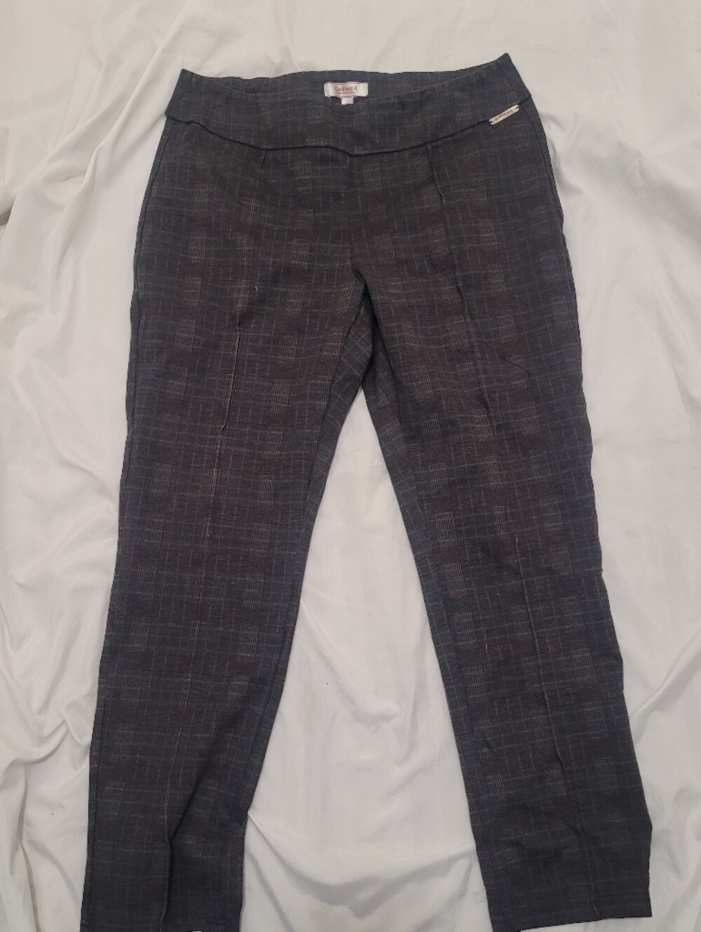 Stretch Plaid Ankle Pants in Charcoal by Sag Harbor